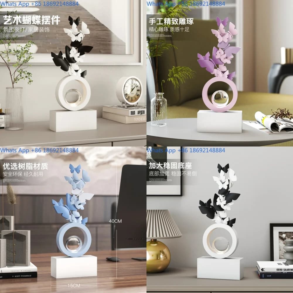 Creative Butterfly Night Light Decorative Item for Home Living Room Bedroom Desk Mood Lighting Art Decoration
