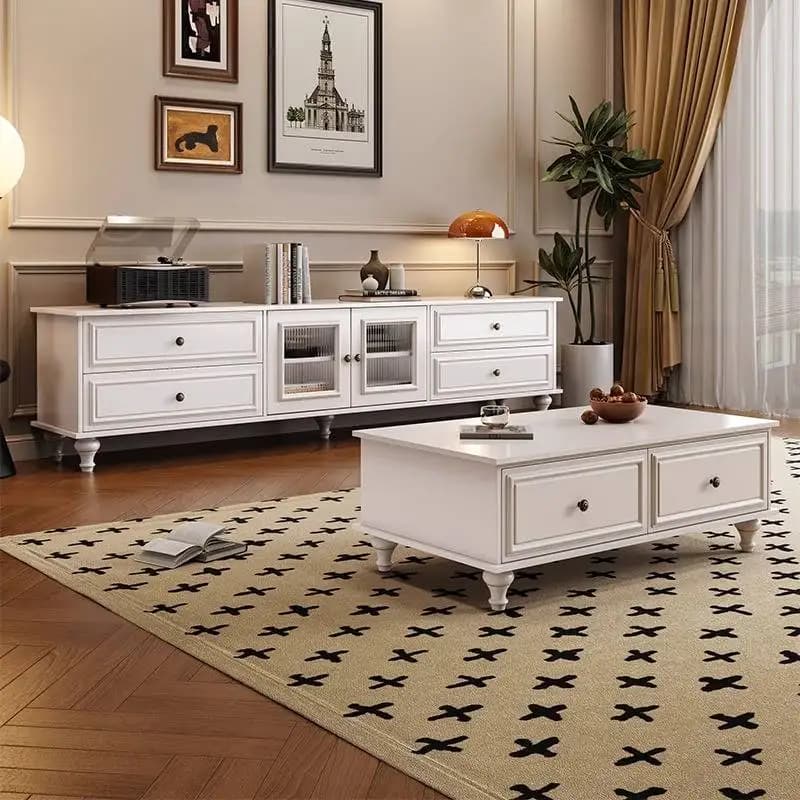 Storage Drawers Tv Cabinet Simple Modern Black Wooden Solid Tv Cabinet Lounges Luxury Floor Muebles Para Hogar Furniture