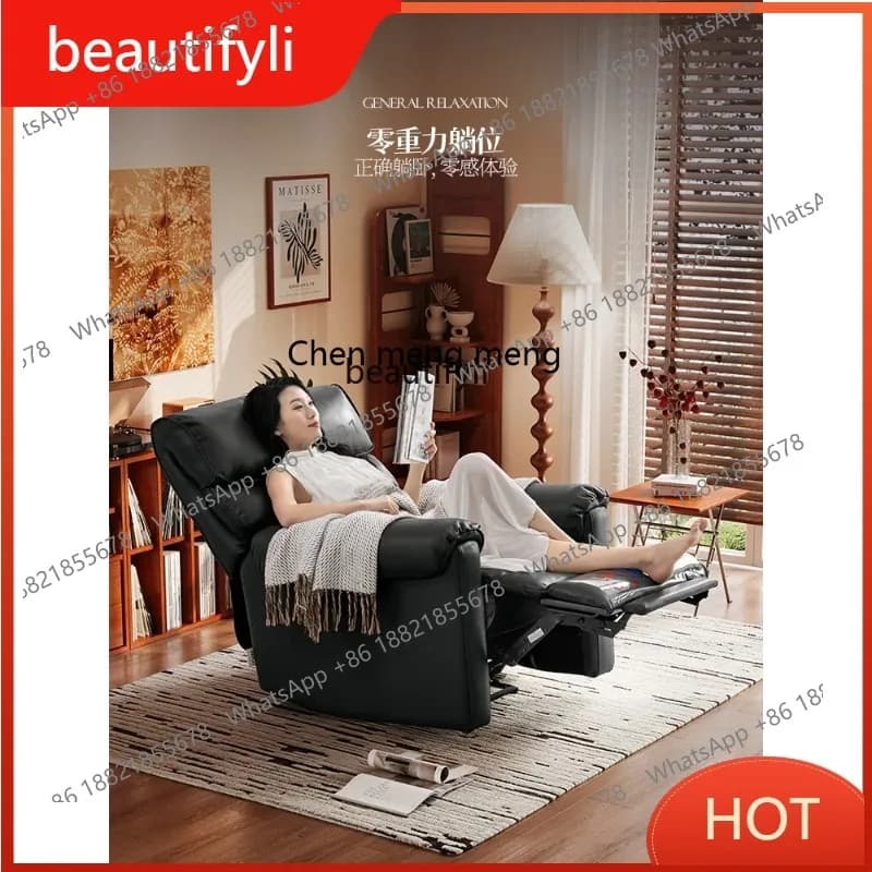 A85 First Class Leather Single Functional Electric Sofa Zero Gravity Living Room Leisure Simple Chair