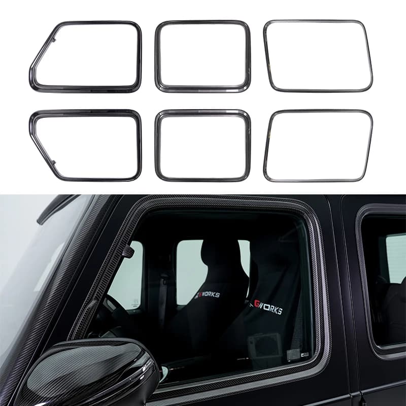 For 2025+ W465 W464 Car Accessories G Wagon Windows Frame Dry Carbon for G Class W465 W464 G63 Windows Trims Exterior Parts