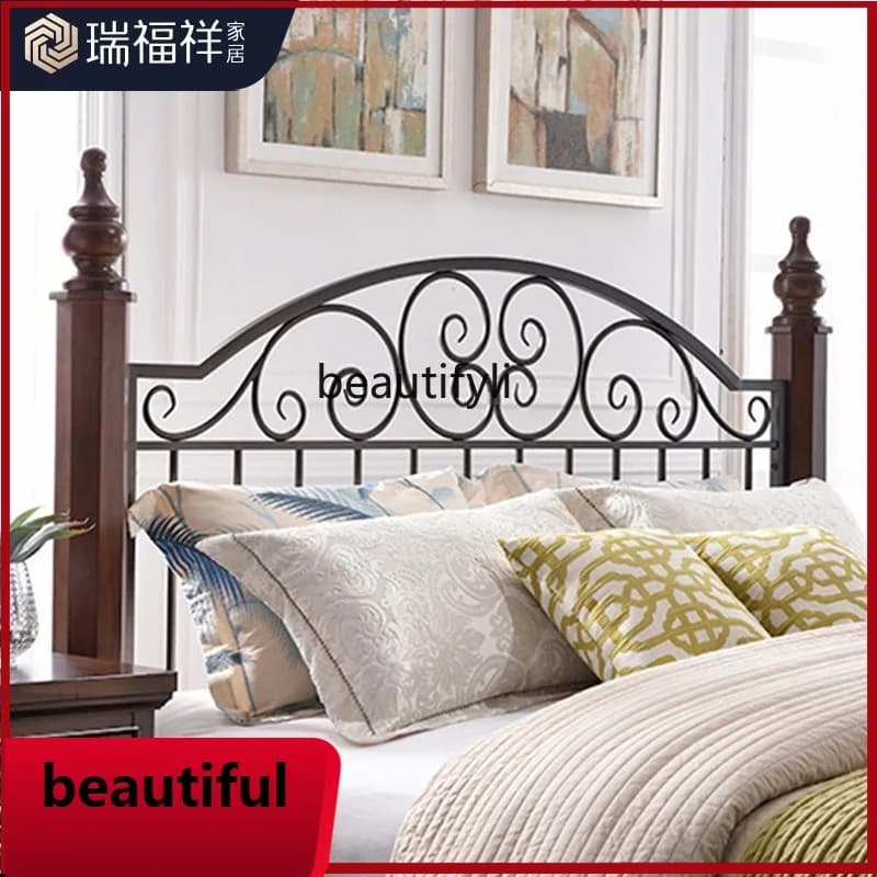 X132 Wrought iron double bed American country princess bed 1.5/1 pastoral retro bed