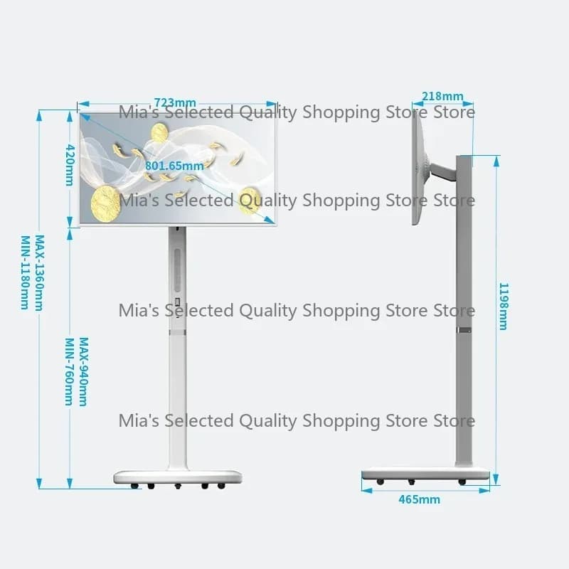32 Inch HD Touch LCD TV with Built-In Battery USB WiFi Moveable Stand 8+128G12 Interactive Screen Hot Product