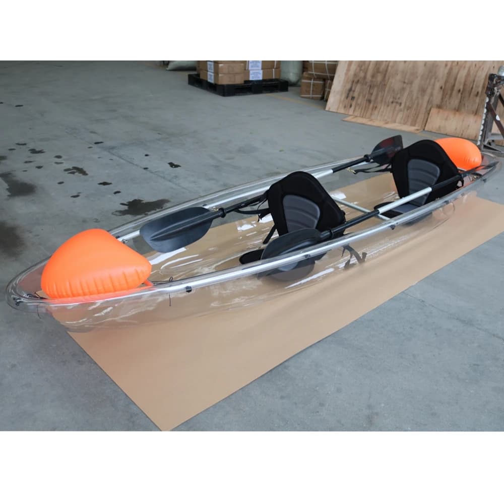 11ft Kayak 2 Person Double Seat Wholesale,touring clear Crystal Kayaks,transparent Fishing Kayak for Sell
