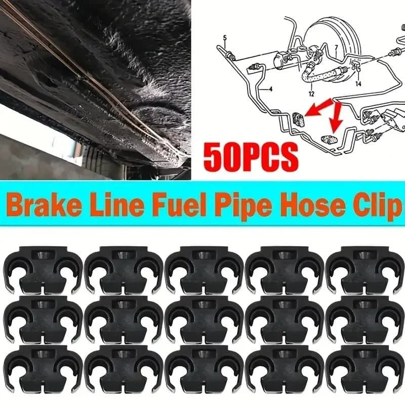For 5mm 3/16" Brake Pipes Car Brake Line Hose Clips Double Cable Holder Clip For VW Bora Golf MK2 MK3 Passat Golf Jetta Audi A4