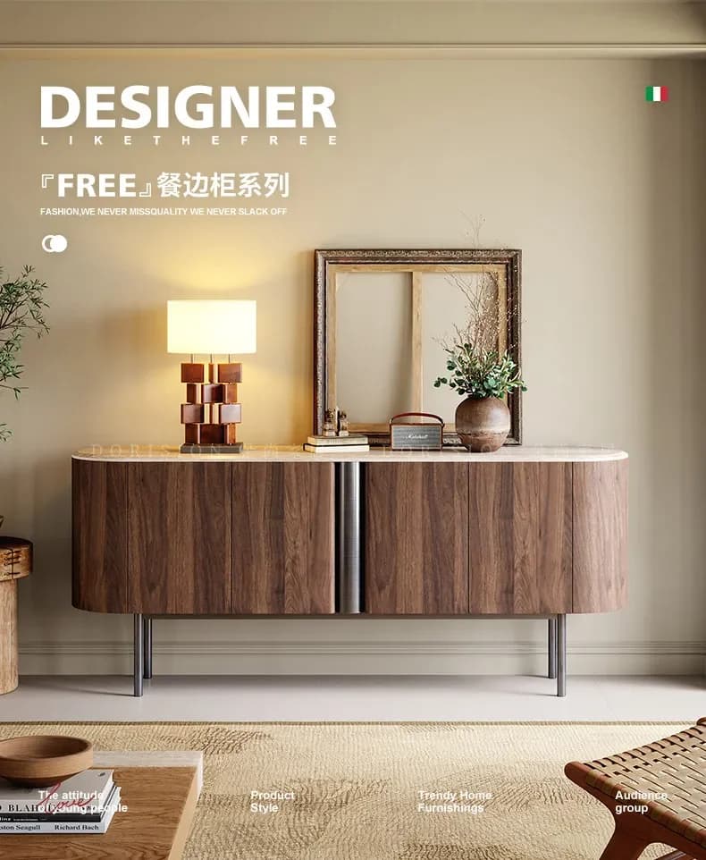 DSA wabi-sandy wind solid wood dining side cabinet medium and ancient style against the wall tea storage decorative