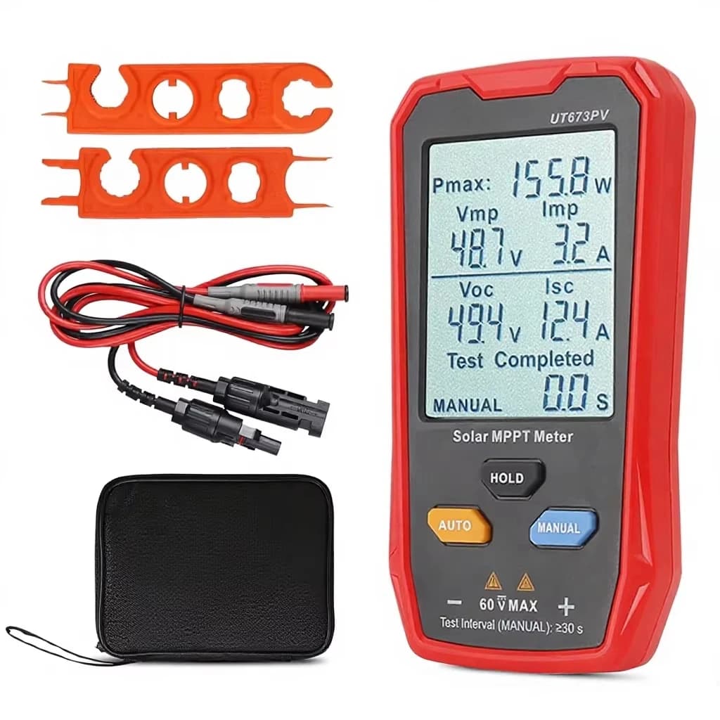 UT673PV 800W High Accuracy Photovoltaic Solar Panel Power Tester LCD Display Smart MPPT Error Correction No Electricity Needed