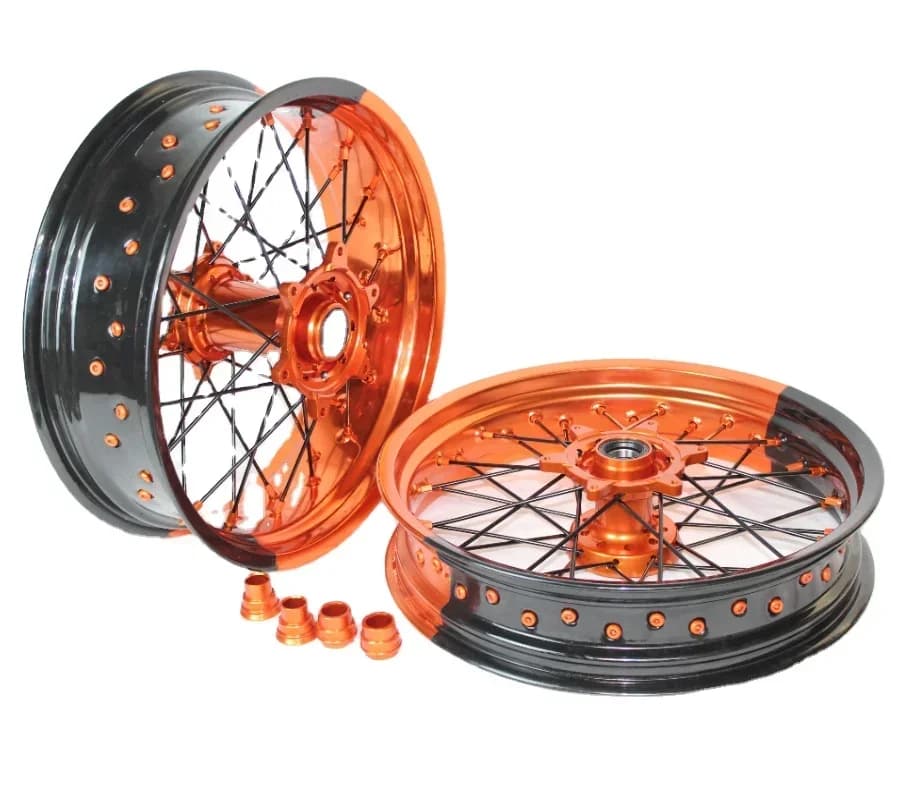 Upgraded version17x3.5 17x4.25 17x4.5 17x5.0 Sxf 250 450 Bicolor Motorcycle Wheels 17 Inch Supermoto Wheels