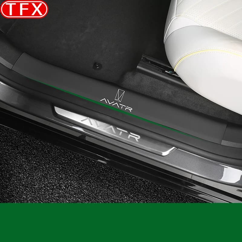 For AVATR 11 2023 2024 Car Door Interior Welcome Pedal Cover Sticker PU Leather Pedal Guard Interior Modification Accessories