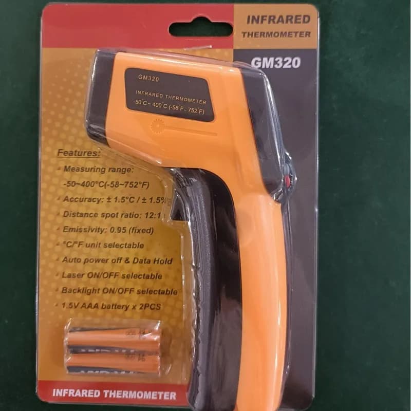 Industrial Temperature Gun Thermometer GM320 Infrared Thermometer, Kitchen Baking Temperature Gun, Non-Contact, Support