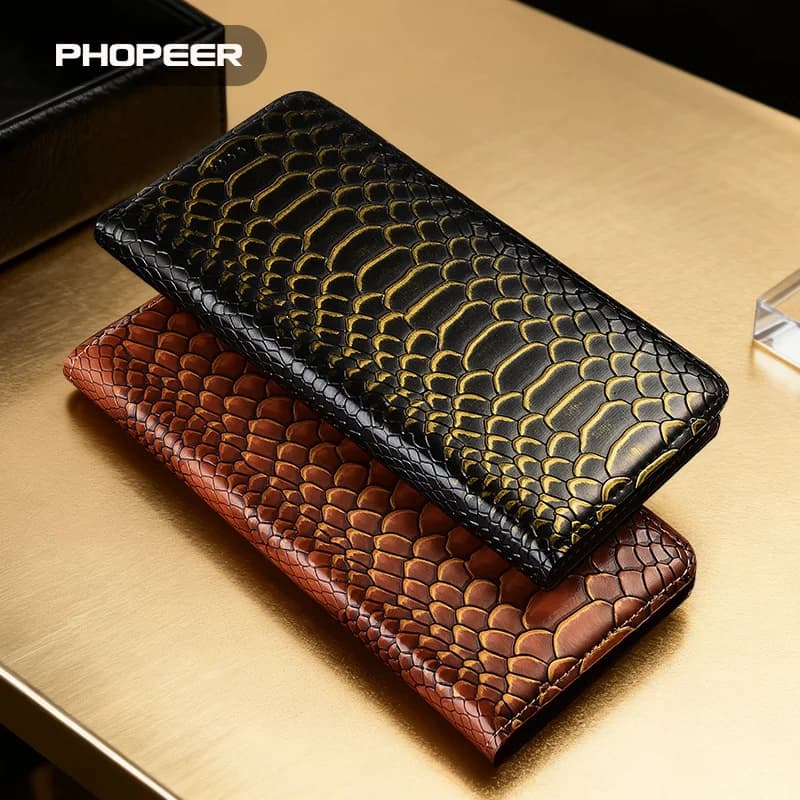 Genuine Leather Case for Huawei Honor 500 400 300 200 Lite 100 Pro Plus Smart SE Python pattern Phone Case