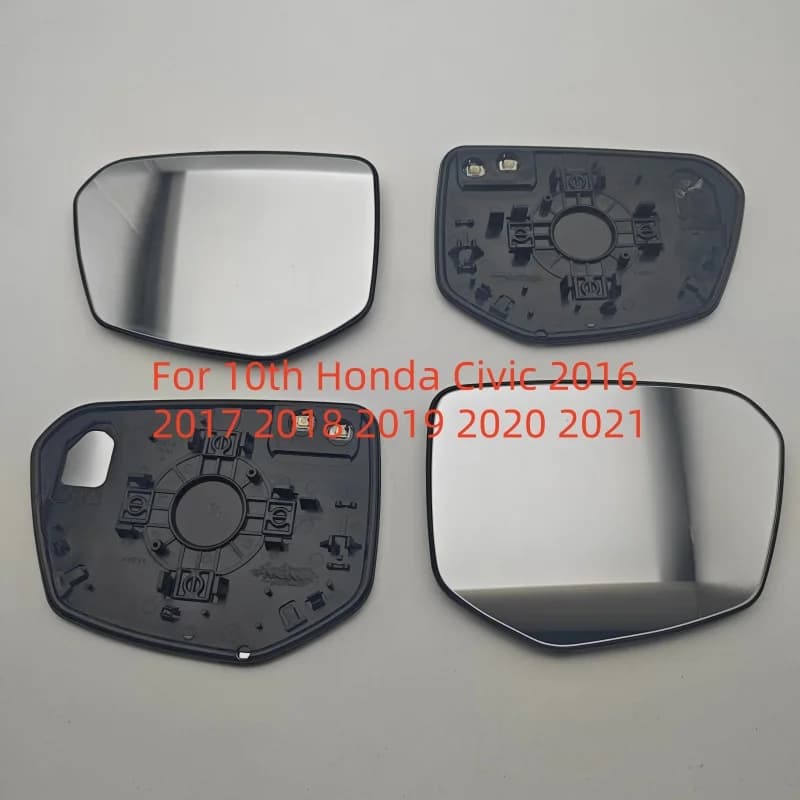 For 10th Honda Civic 2016 2017 2018 2019 2020 2021 Convex Heated Wide Angle View Car Mirror Glass