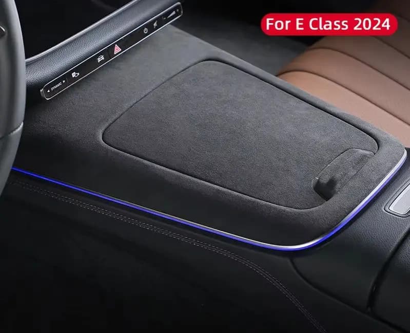 For Mercedes-Benz E Class W214 2024 2025 E300 E200 E260 E450 E220 Italian Suede Car Center Console Storage Box Panel Trim Cover