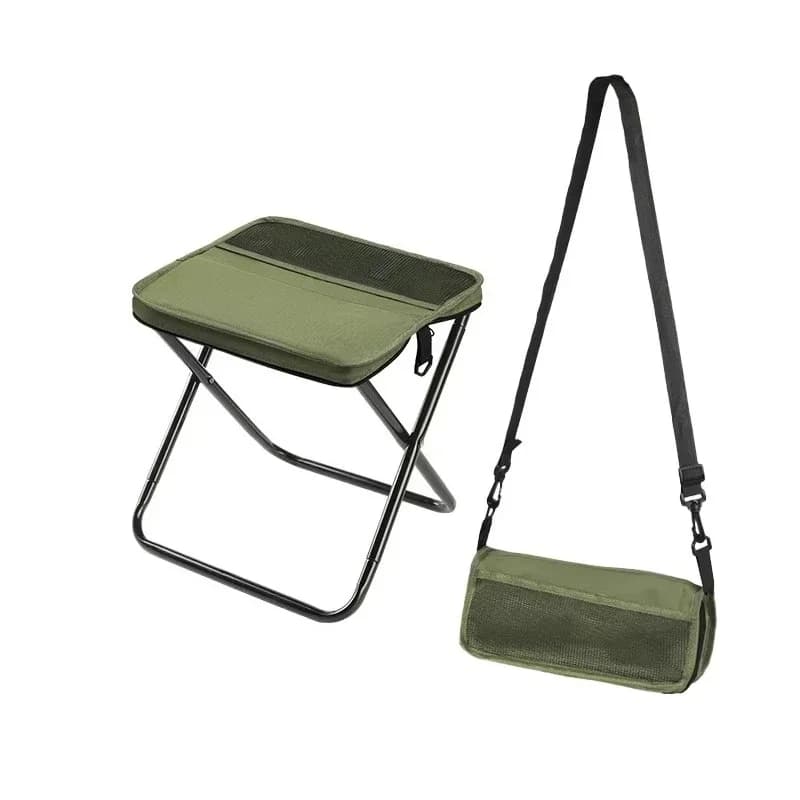 Portable shoulder bag folding stool chair foldable camping fishing stool with side pockets