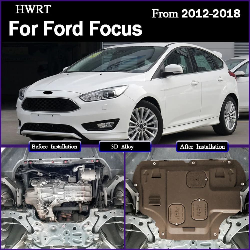 Front Under Engine Cover For Ford Focus 2012-2018 1.6L 2.0L Guard Plate Skid Plate Car Engine Protection Panel Mudguard