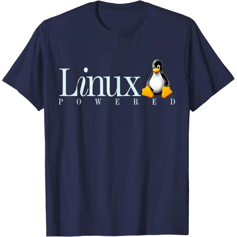 Funny Linux Os Powered by Linux Penguin 0414 Developer Gift t shirt for Software Engineer Graphic clothes All size Tops S-6XL