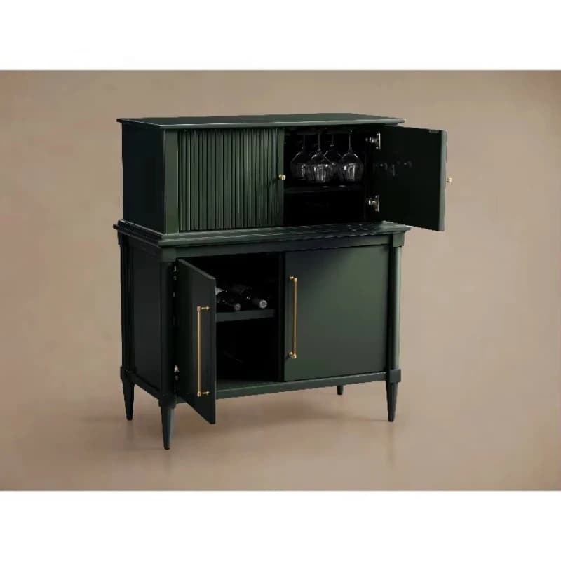 Solid wood wine cabinet modern villa room luxury storage bar cabinet