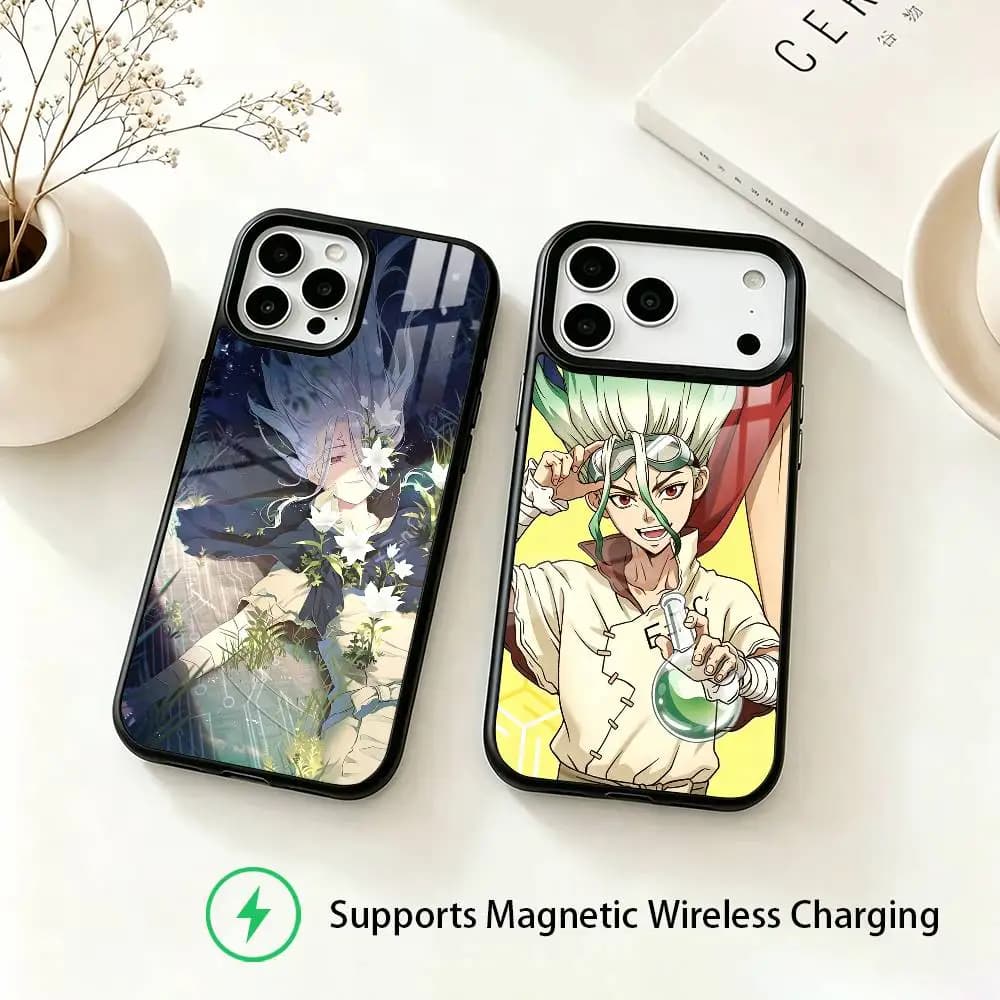 Anime Dr.STONE S-Senku Phone Case For iPhone18,17,16,15,14,13,12,11 Plus,Pro Compatible with magnetic wireless charging
