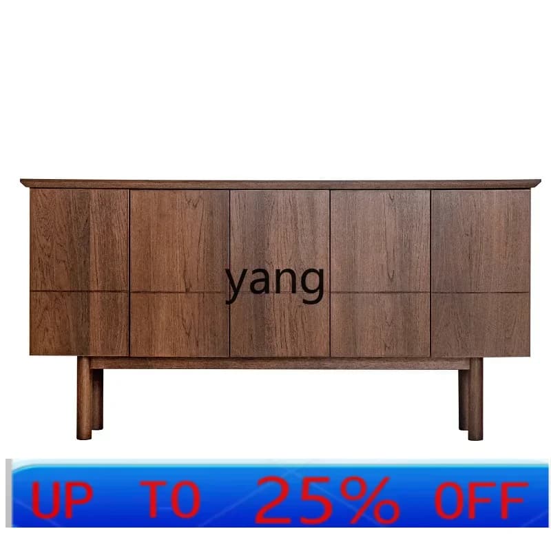 LMMteak solid wood porch cabinet, Nordic wabi sabi retro style designer medieval dining side cabinet