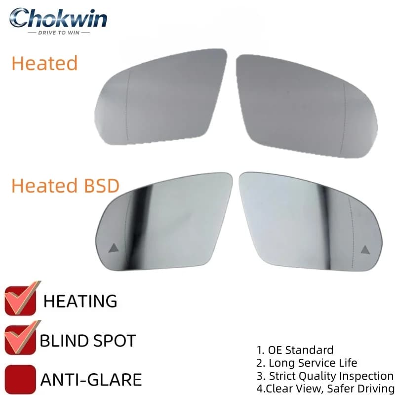 For Mercedes-Benz C E S GLC Class W205 W213 W217 W222 W238 GLC 2015  Rearview Mirror Heated/Auto Heated Blind Spot Warning Glass