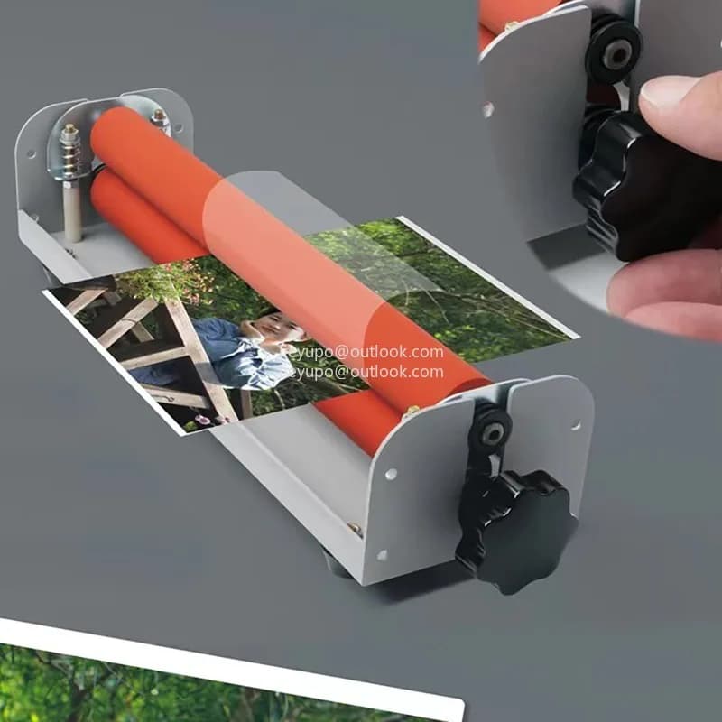 Manual Operation Roll Cold Laminator Machine Professional Office 12 InchesPaper Document Photo