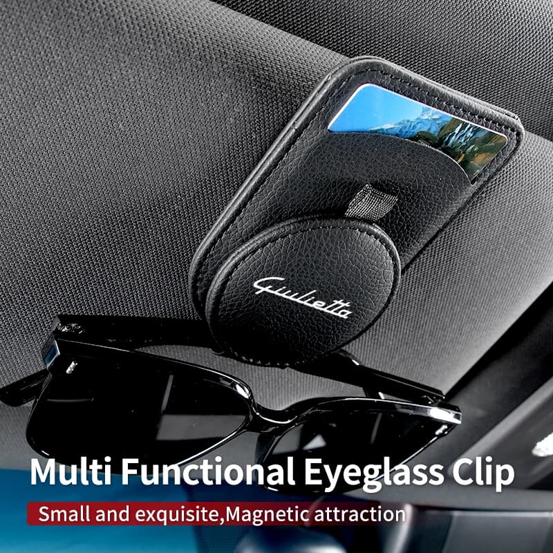 Car Sun Visor Organizer Sunglasses Storage Clip Card Holder Accessories For 159 Giulietta Giulia 147 Mito 156 166 GT