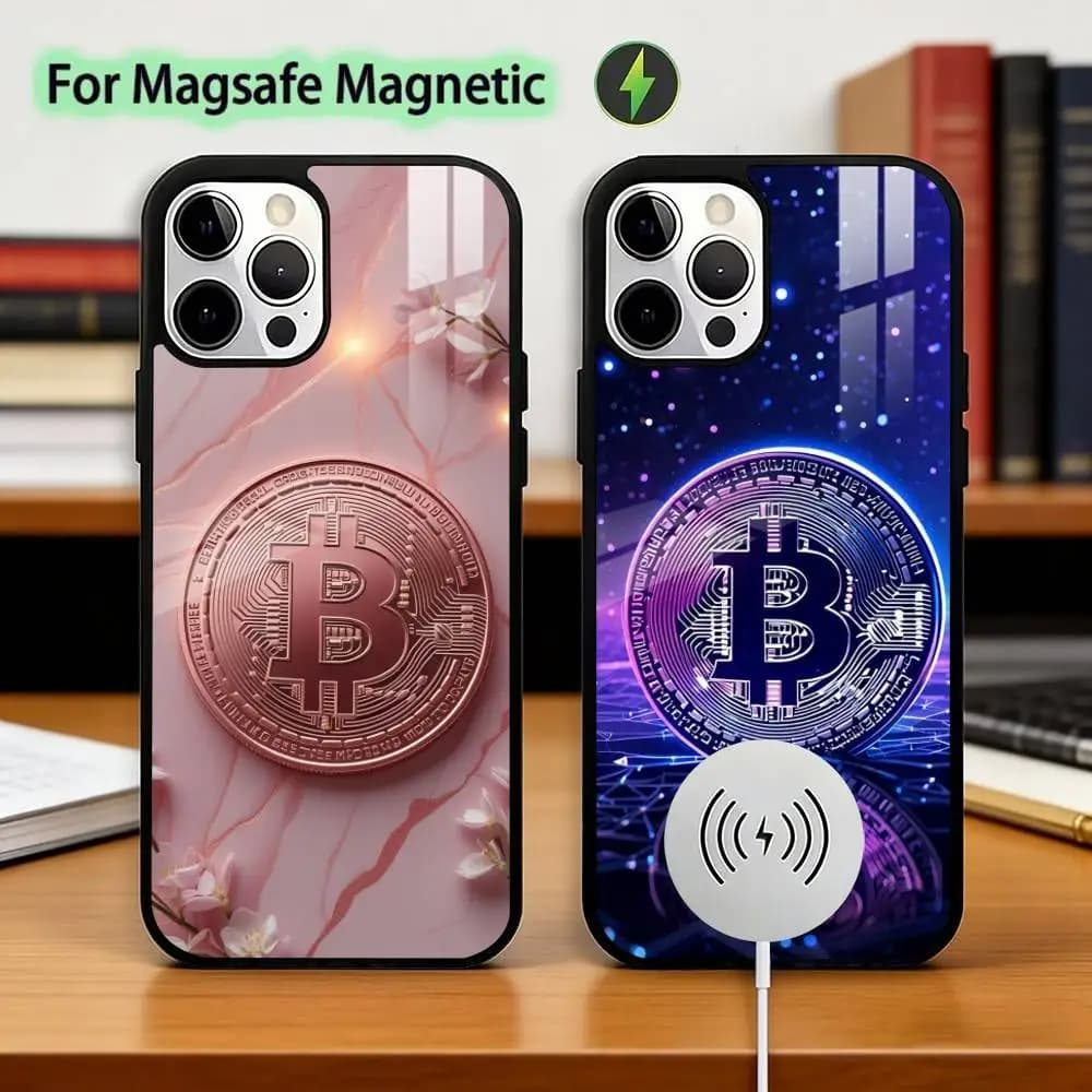 Aesthetic Bitcoin  Wealthy Phone Case For iPhone17,16,15,14,13,12,11 Plus,Pro Magnetic with Magsafe Wireless Charging
