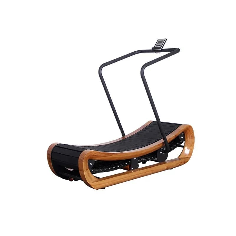 Wooden unpowered treadmill, gym commercial curved indoor gym unassisted treadmill wholesale