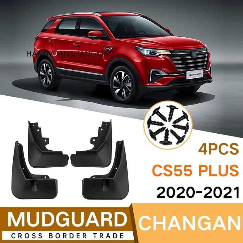 For Changan CS55 PLUS 2020-2021 Car Tire Mud Flaps Splash Guards ABS Black 4PCS Set Exterior Modification Accessories