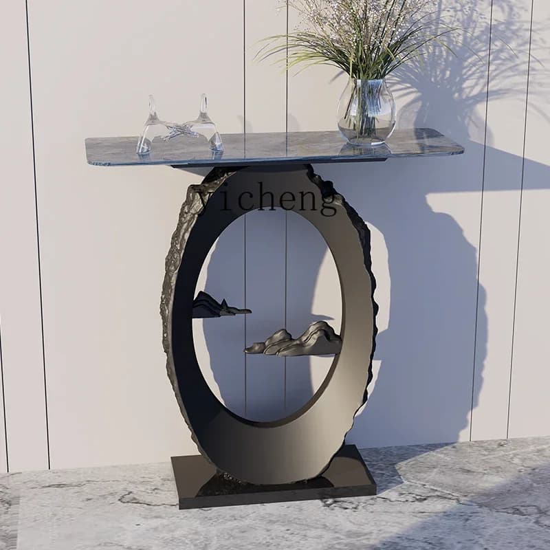v9.4-TQH Foyer Entrance Terrace New Chinese Corridor Wall Entrance Light Luxury Art Creative Entrance Table