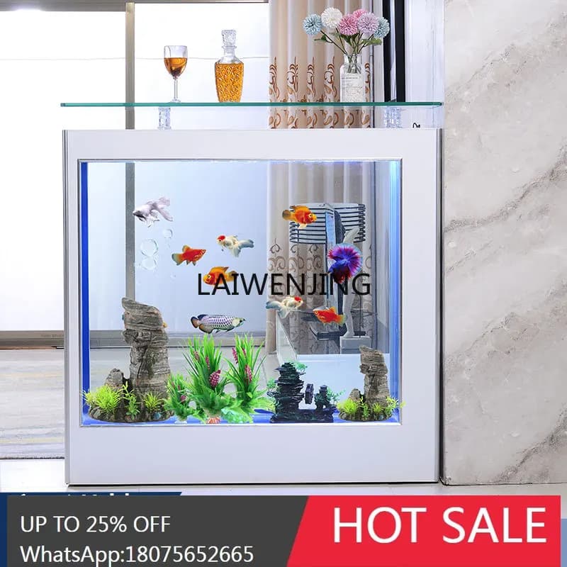 SGF household living room goldfish tank floor-to-ceiling water-free aquarium ultra-white glass