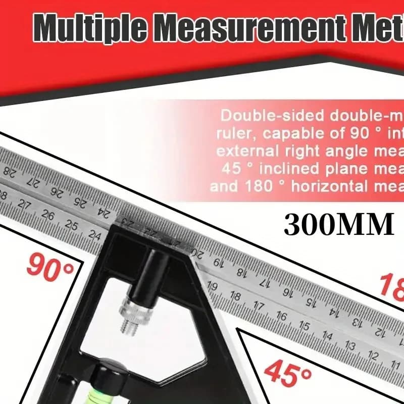Angle Ruler 30cm Goniometer Stainless Steel Carpenter Professional Measure Tool