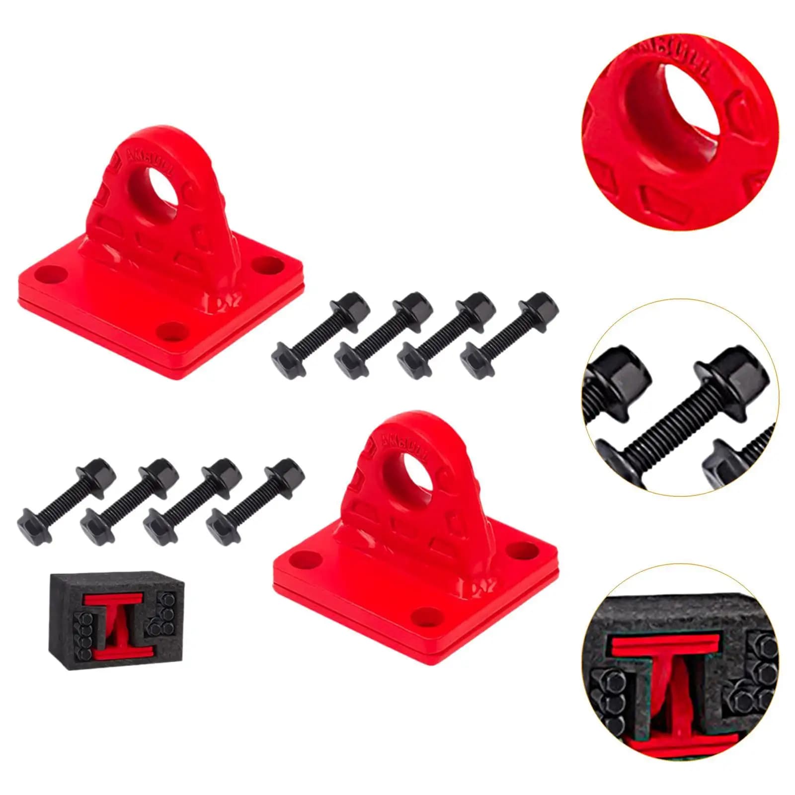Alloy D Ring Shackles Mount Bracket Sturdy Heavy Duty Towing Accessory for Trailer Shaft Up Bracket