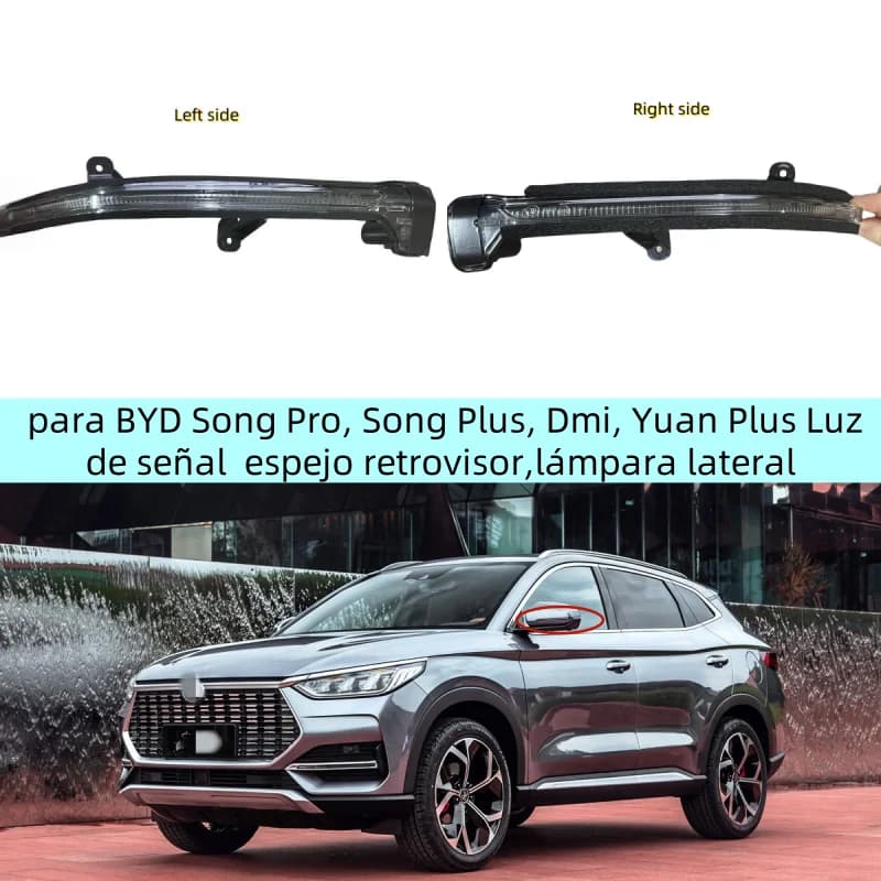 Luz de señal de giro para espejo retrovisor, lámpara lateral indicadora,  para BYD Song Pro, Song Plus, Dmi, Yuan Plus