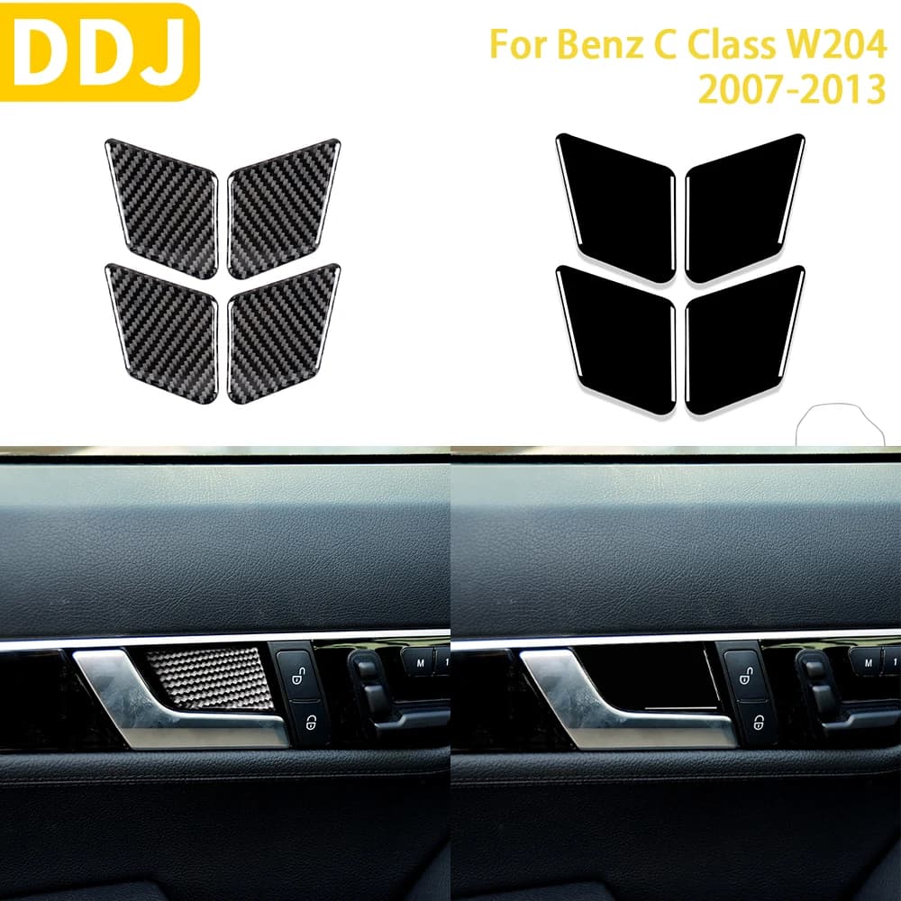 For Mercedes Benz C Class W204 2007 2008 2009 2010 2012 2013 Accessories Carbon Fiber Car Interior Gear Door Lift Trim Sticker