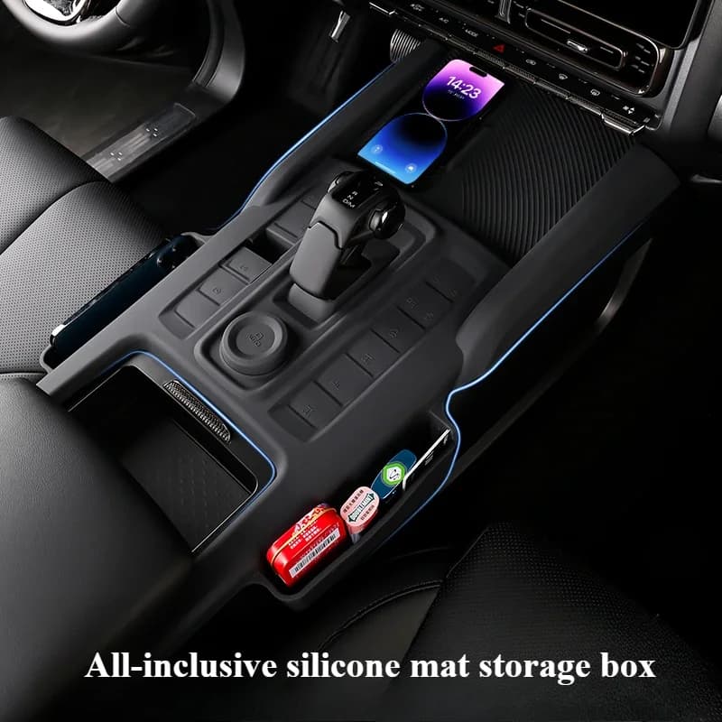 For GWM Haval H9 2024 2025 Silicone Center Console Storage Gear Shift Panel Wireless Charging Pad with Storage Bag Dust Cover