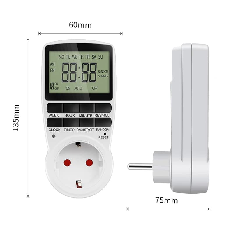 2pcs EU AU UK US FR Socket Weekly Programmable 220V 16A Digital Time Switch Timer with LCD Display Electronic Daily Switches