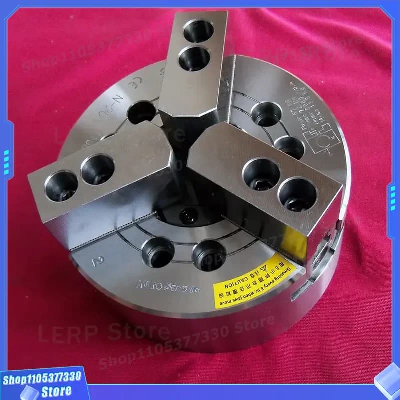 N-200 Automatic Hydraulic Lathe Chuck 3 Jaw Power Chuck for CNC Machine Through Hole Clamping Adapter Not Included N-200A