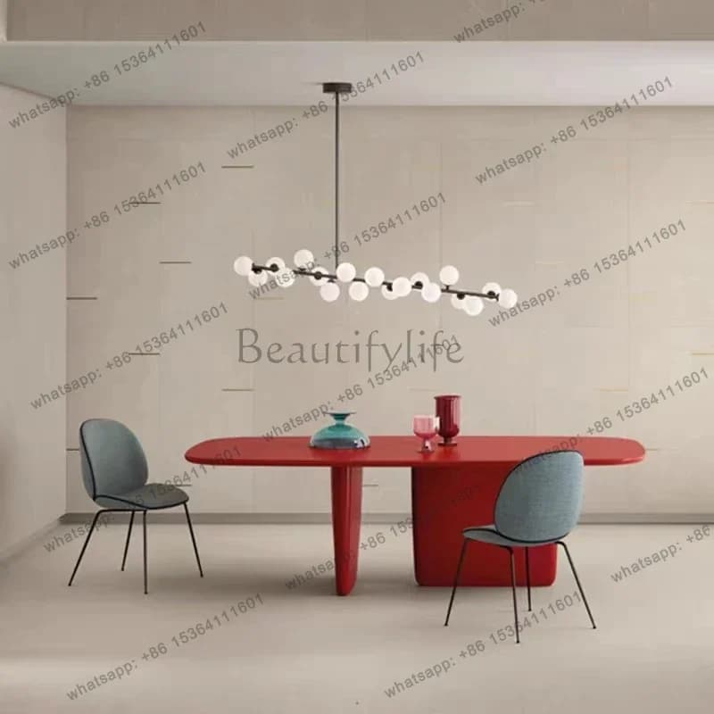 YJ  Nordic all solid wood long table desk conferencecreative minimalist desk dining table coffee  workbench