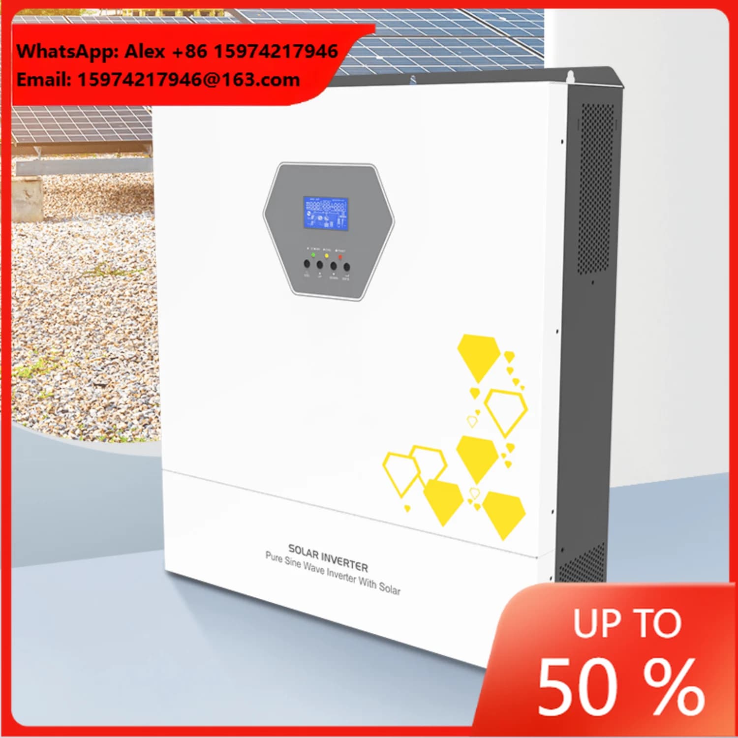Pure Sine Wave Solar Hybrid Inverter 6200W 8600W 11000W Low THD Stable Output 48Vdc Battery System Inverter