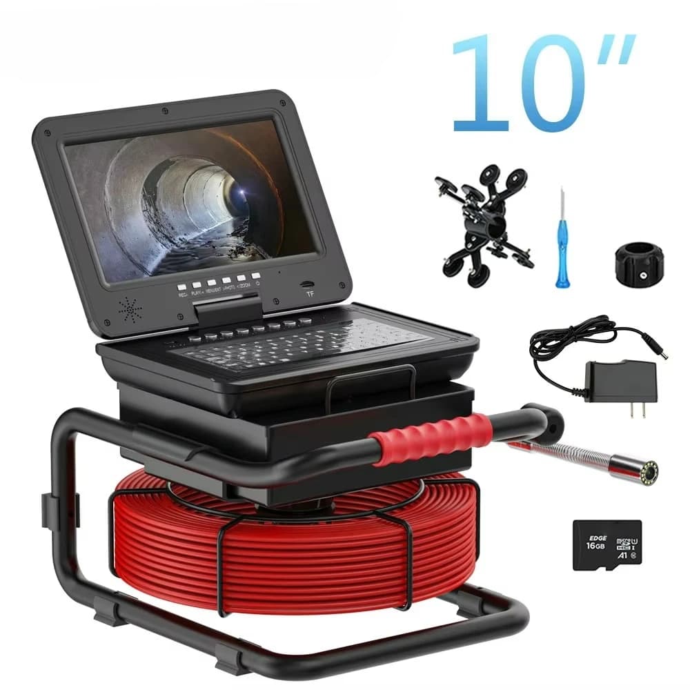10-Inch large screen industrial pipeline endoscope internal inspection system sewer camera 512HZ