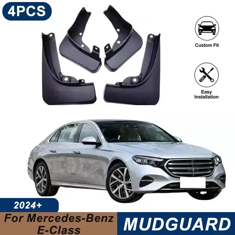 4PCS Car Mud Flaps For Mercedes-Benz E-Class 2024+ Waterproof Anti-Splash Fender Mudguards Auto Exterior Accessories