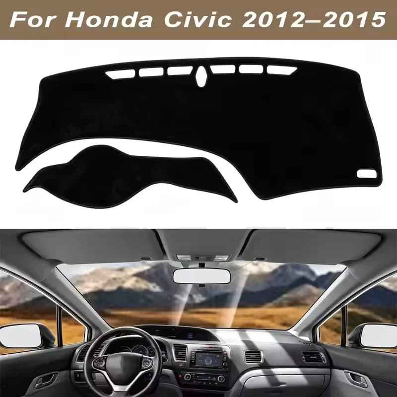 Dashboard Cover Dash Mat For Honda Civic 2012-2015 Anti-Glare Non-Slip Sun Shade Interior Protector