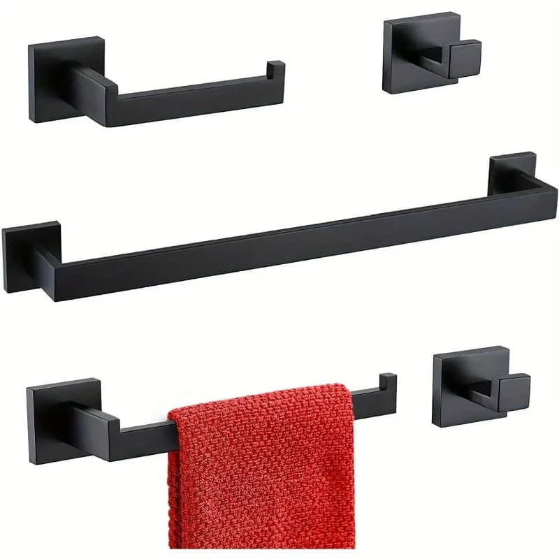 5Pcs/Set Toilet Paper Holder Bathroom Hardware 304 Stainless Steel Bathroom Accessories Set Include Towel Bar Hand Towel Holder