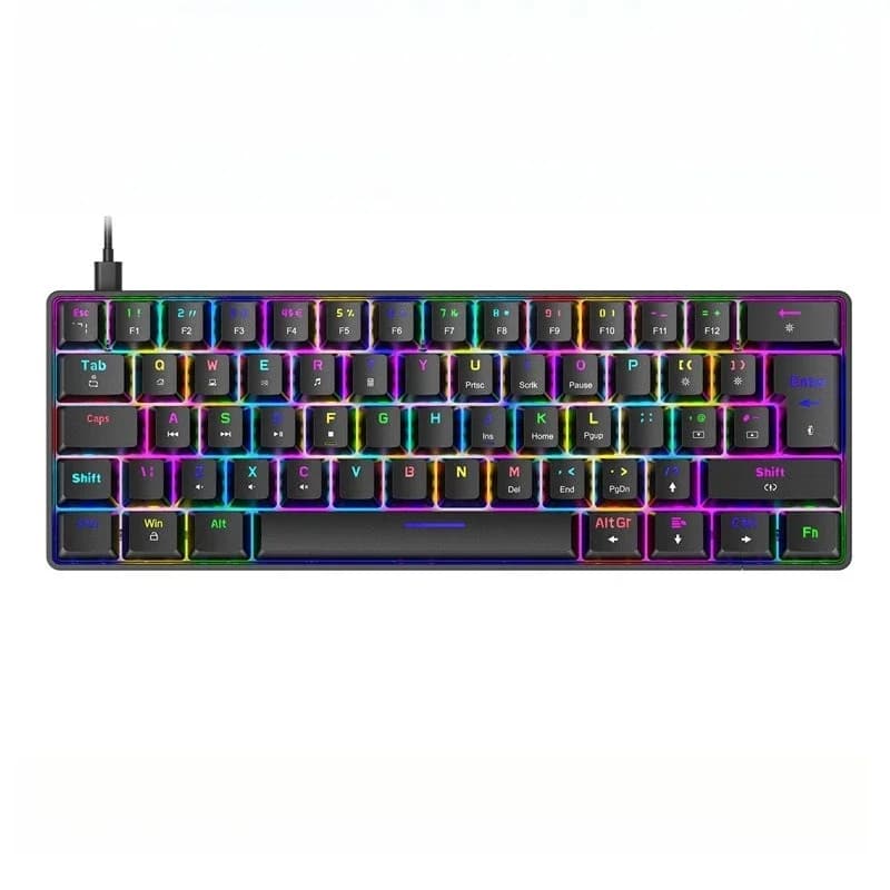 Luminous mechanical keyboard gaming desktop laptop wired 62-key keyboard