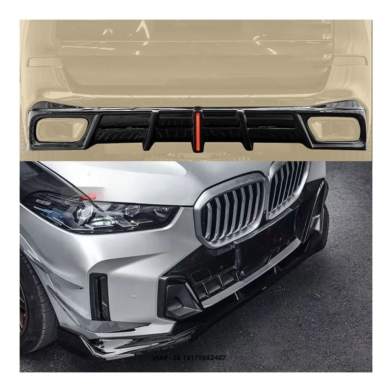 New for X5 G05 Front Shiny Black Small Bumper with Exhaust Cut-Outs for Retrofit/Upgrade Bolt-On Installation