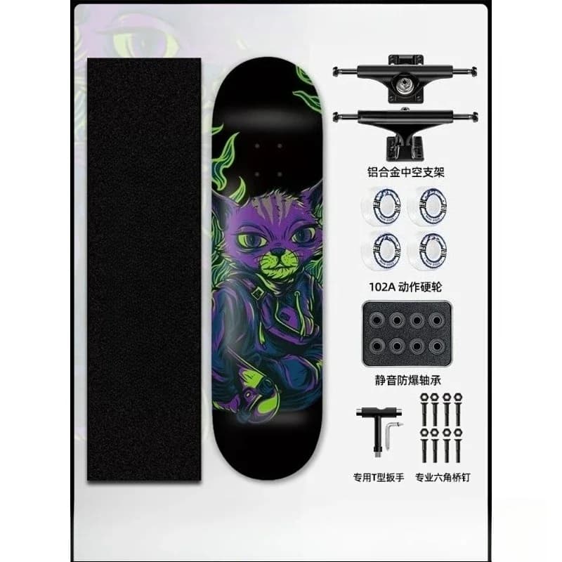 Skateboarding beginner professional scooter Adult sports children double warped short board