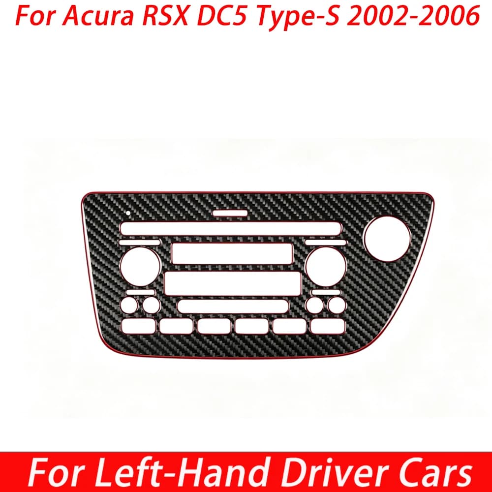 For Acura RSX DC5 Type‑S 2002‑2006 Carbon Fiber Central Control Panel Car Interior Accessories Modification Trim Stickers