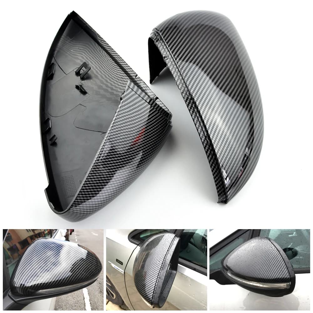 Rearview Mirror Cover Side Wing Rear View Mirror Case Covers Glossy Black For VW GOLF 7 MK7 MK7.5 GTI R GTE