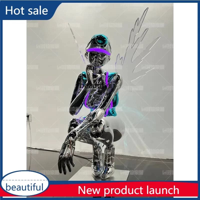 a17 Future Technology Goddess Mechanical Goddess Large Ornament Trendy Sculpture Bar KTV Fiberglass Floor Ornament
