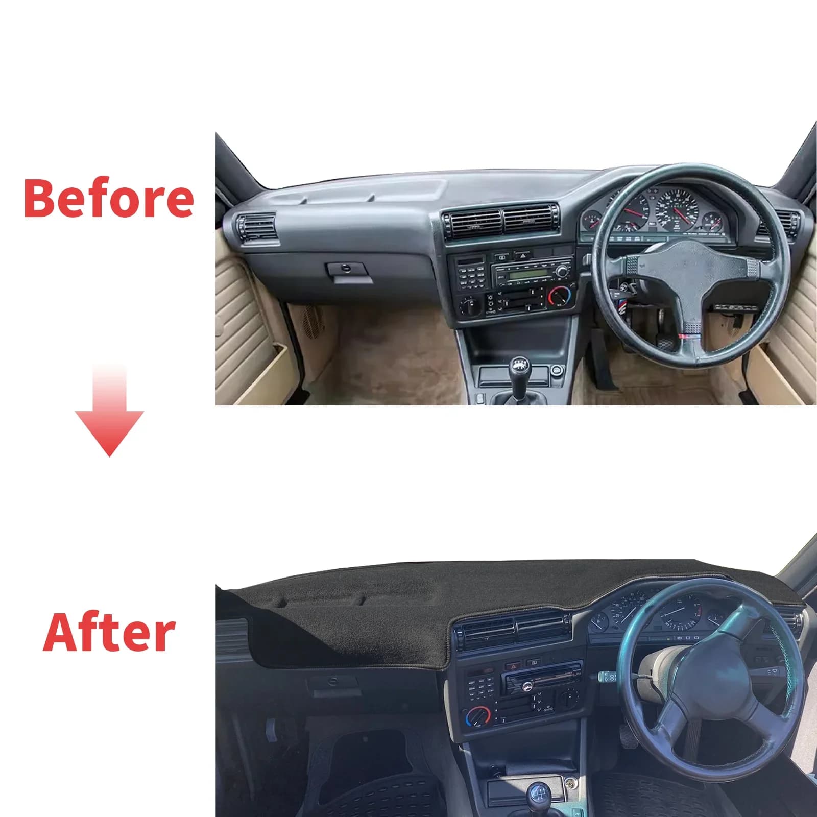 for BMW 3 Series E30 1984–1991 Anti-Glare Dashmat Dashboard Cover Dash Mat Sun Block Anti-UV Non-Slip Car Protector Mat
